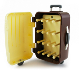 行李箱的造型，兼具可愛與實用。