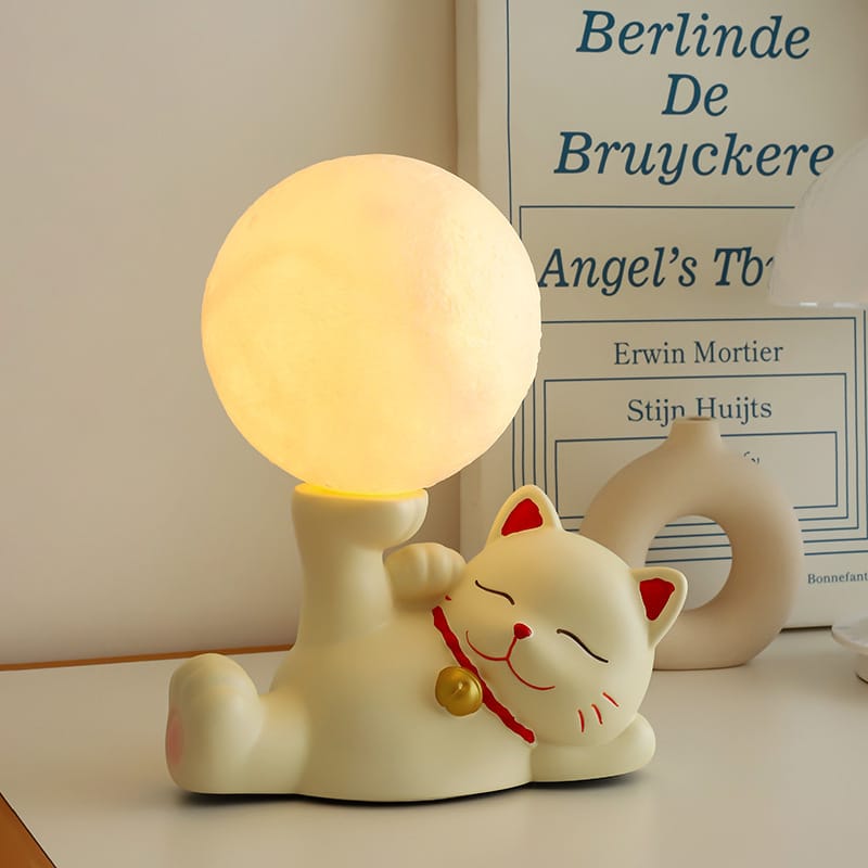 幸福月光招財貓夜燈｜金牛座情人節禮物推薦