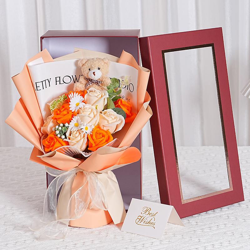 熊熊花語香皂花束｜附精緻禮盒｜雙魚座情人節禮物推薦